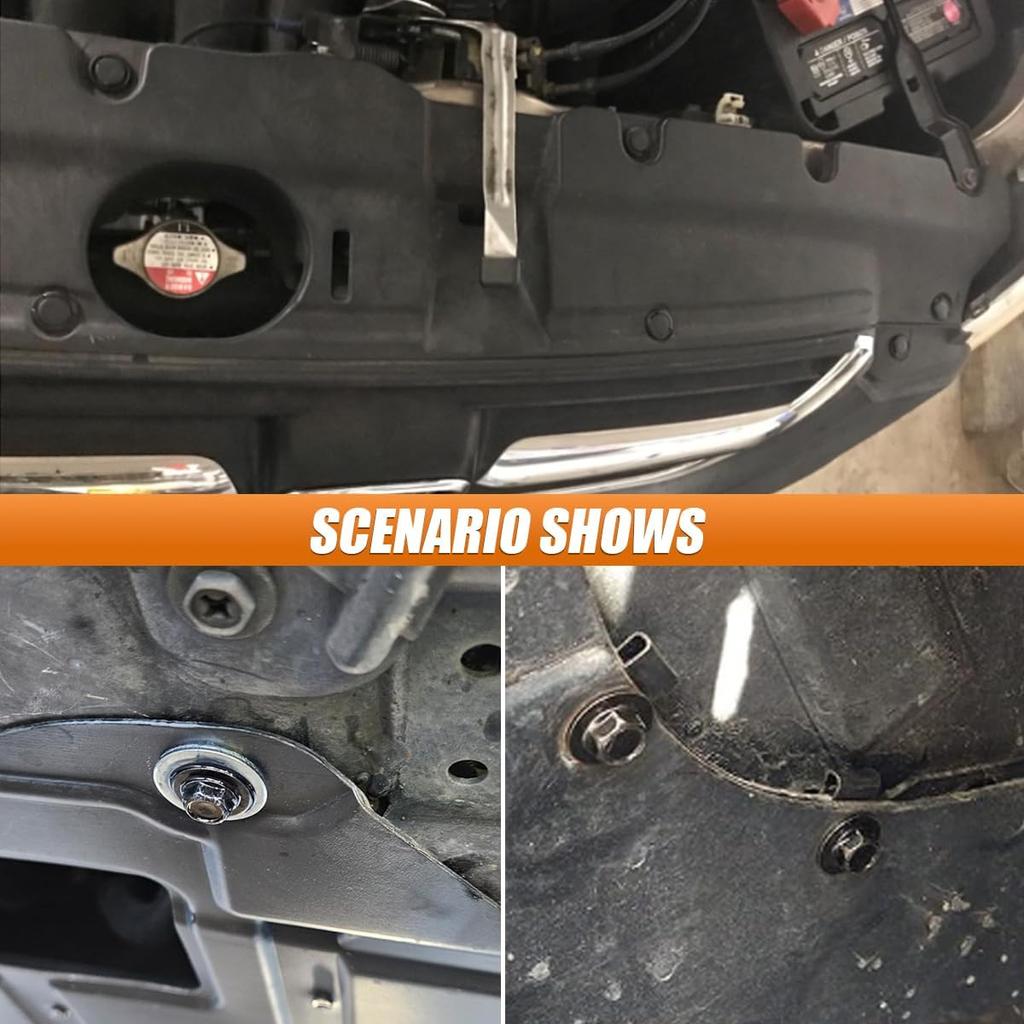 35PCS Engine Under Cover Splash Shield Guard Body Bolts, Body Panel Body Screws, Bumper Fenders Liner Push Retainer Fastener Rivet Clips, U-Nuts Kit