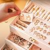 Luxury Three-Layer Jewelry Storage Box Vintage Flip PU Case High-End Ring Earring Necklace Organizer with Removable Dividers