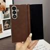 Retro Matte Leather Magnetic with Hinge Plating Phone Case for Samsung Galaxy Z Fold 7 6 5 4 for Magsafe Wireless Charging Cover