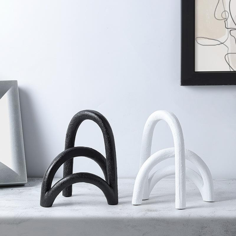 Creative Resin Crafts Geometry Arch Semicircle Three-dimensional Abstract Handicraft Decorative Figurines Home Decoration