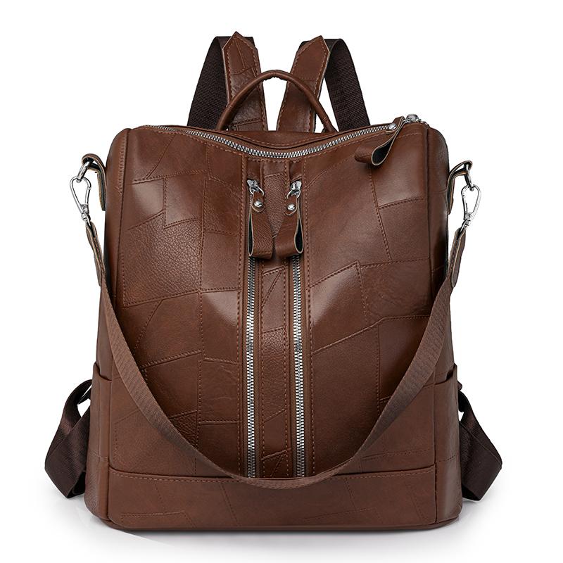 Retro Women's Backpack Large Capacity Commuter Backpack Multi-functional Foreign Portable Shoulder Bag