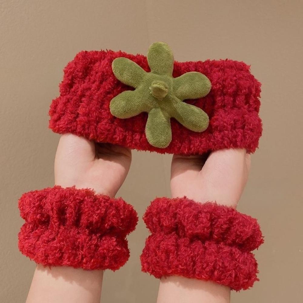4pcs Strawberry Waterproof wrist strap moisture-proof sleeve Hair Bands Hair Bands for Girls Utility Applying Headband Hair Ties