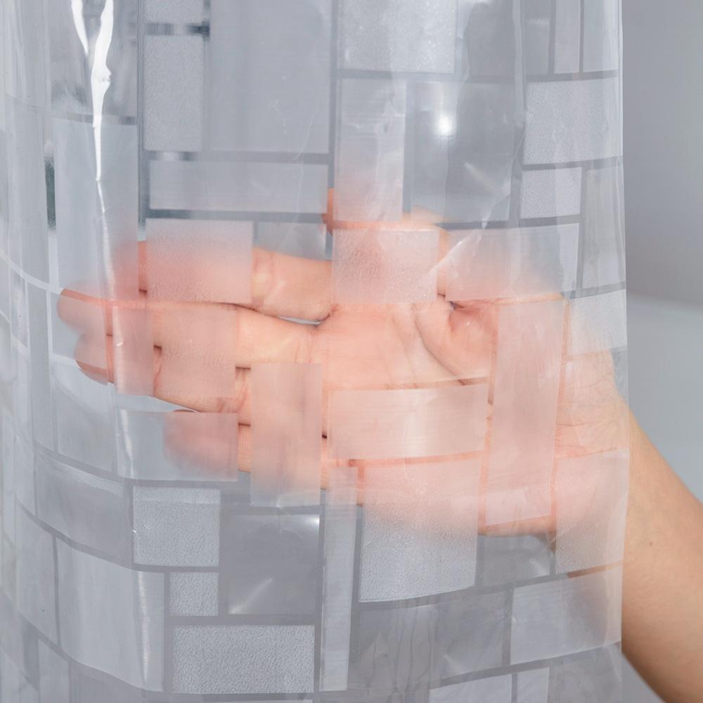 Waterproof PEVA Diamond Shower Curtain - No-Drill Installation for Bathroom Partition