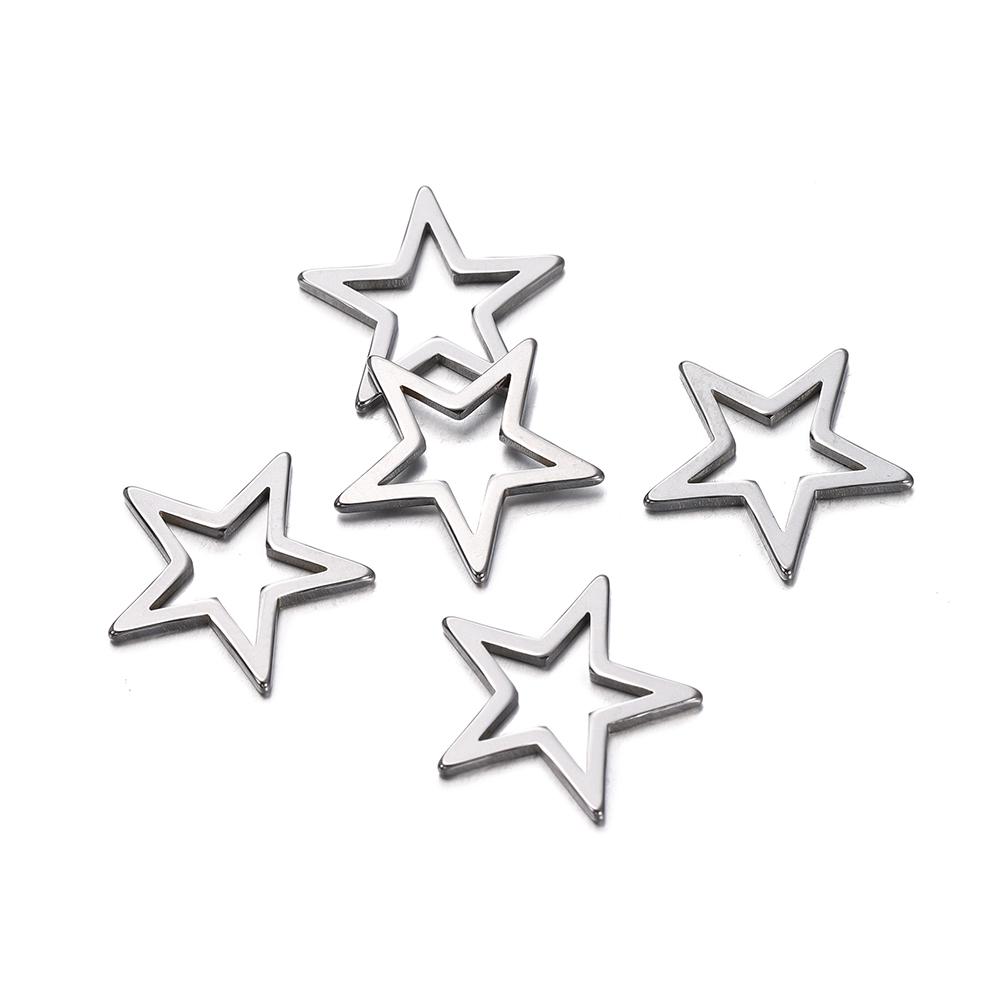 10pcs Stainless Steel Geometric Star Cross Round Frame Earrings Charms Connectors for Necklaces Earrings Jewelry Making Supplies