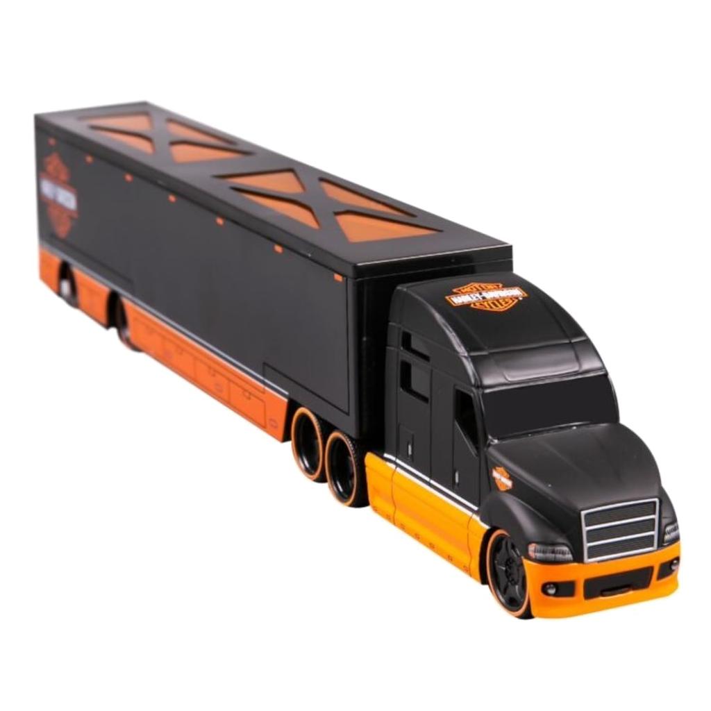 Maisto 1/64 Scale Harley-Davidson Custom Trailer Truck / Diecast Model Car (11516 (BLACK/ORANGE))