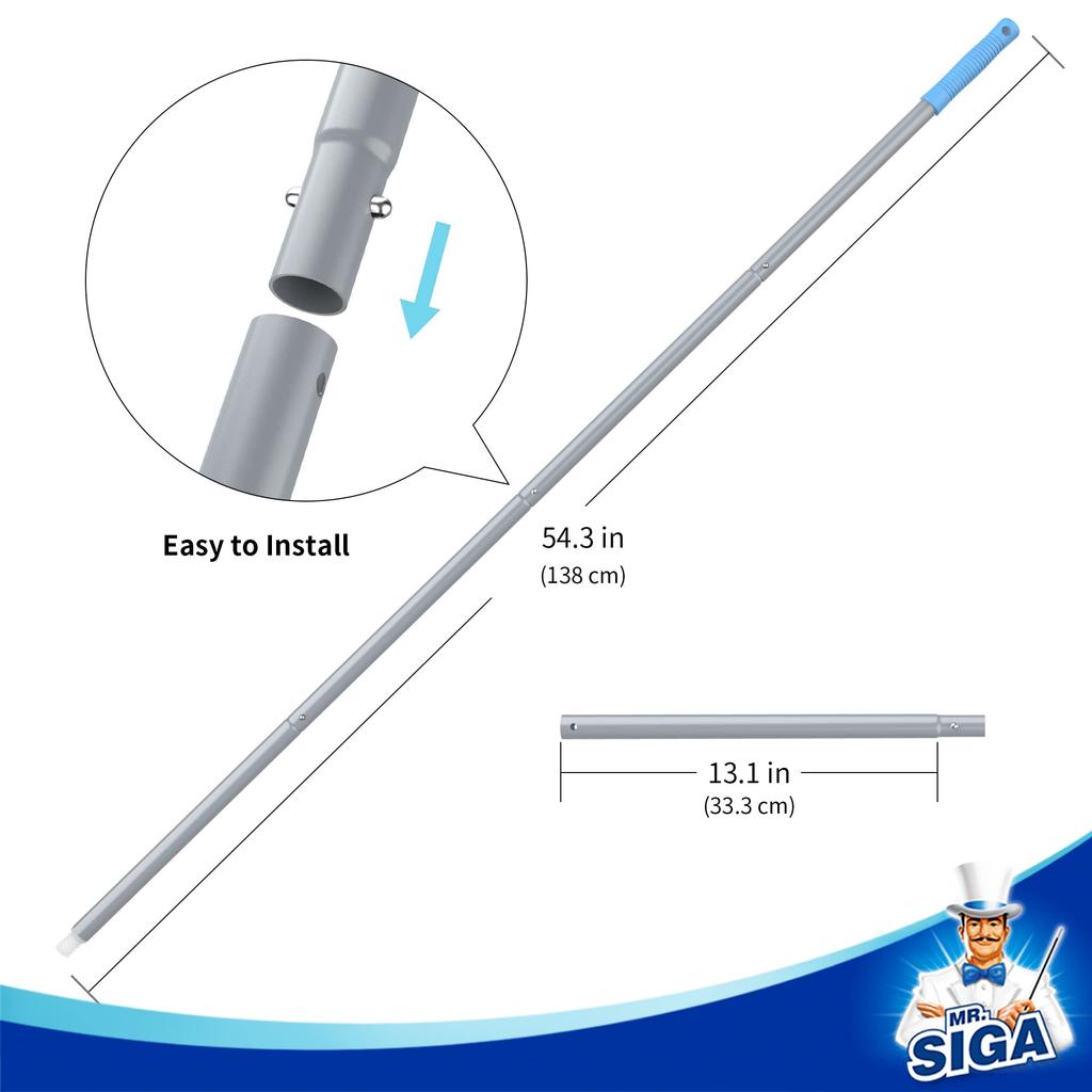 Telescopic Pole for Water Drain Professional Window Cleaning 138CM MR.SIGA 4-stage Squeegee, Wiper, Tool,