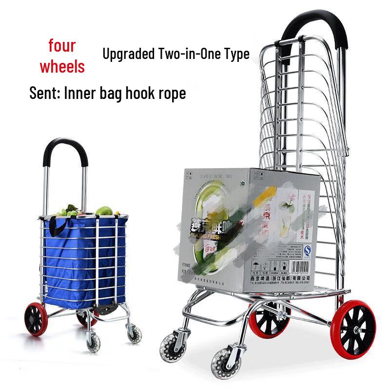 Zhan Ren Zhe Folding Stair Climbing & Shopping Cart Stainless Steel Stair Climbing Cart