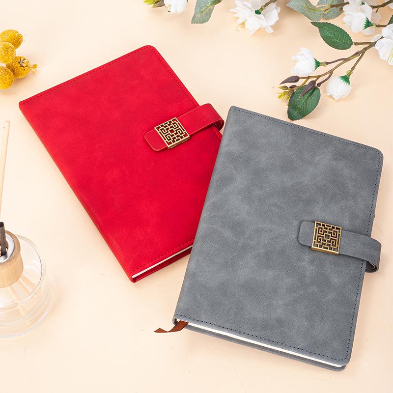 A5 PU Leather Multi-Color Flower Buckle Notebook - Business or Diary Use