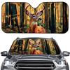 SHEIN Elk Print Aluminum Foil Sunshade - Portable, No-Install Windshield Visor for Men & Women