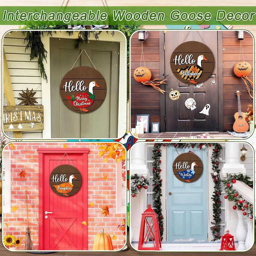 13 Replaceable Wooden Creative Doorplates Welcome Signs Door Hanging Decoration