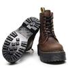 Top Hole Thick-soled Locomotive Boots Women's Side Zipper Crazy Horse Brown Short Boots Leather Muffin Bottom Tooling