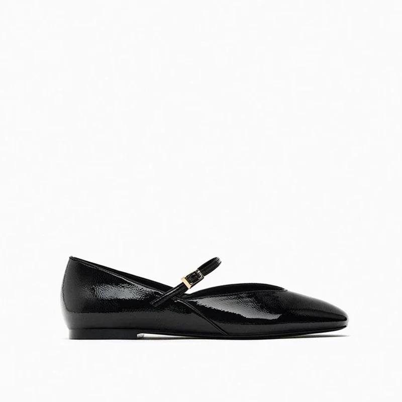 Fashion Spring Designer Red Women Ballet Shoes Casual Round Toe Flats Patent Leather Office Female Shoes Women Flats Luxury Shoes