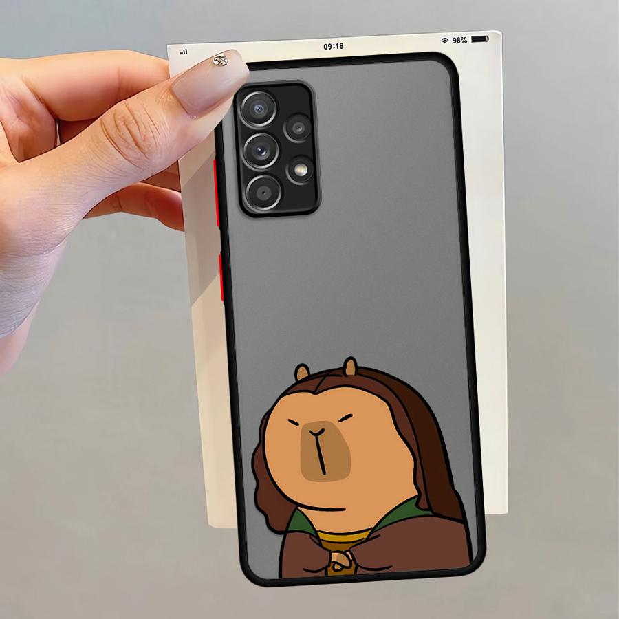 

Black Edge Shell Case for Samsung Galaxy A35 A26 A24 A52 A53 A56 A54 A33 A32 A23 A36 A22 A72 A25 A21s A34 Cute Lovely Capybara Galaxy A34 5G