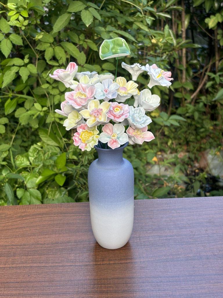 Handmade High-Temperature Ceramic Flower Bouquet Ornament