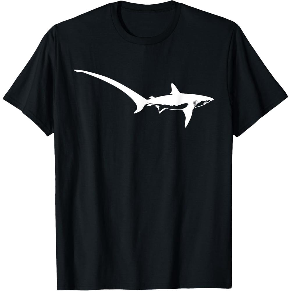 Thresher Shark Silhouette Simple Shark Design T-Shirt XL чёрный