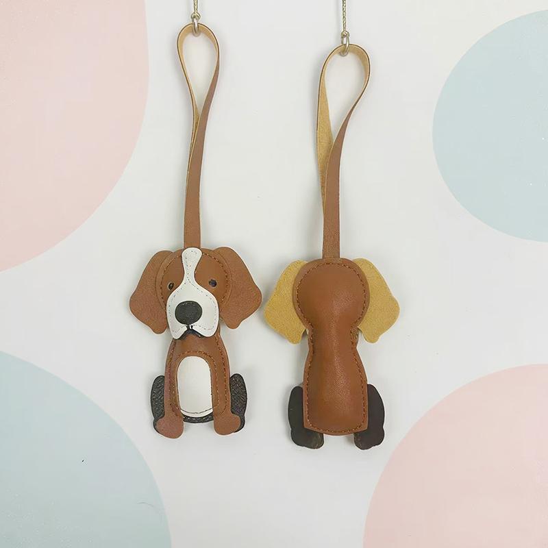 Cute Bichon Frise Labrador Retriever Dog Charms Cute Diy Lanyard Leather Dog Bag Charms