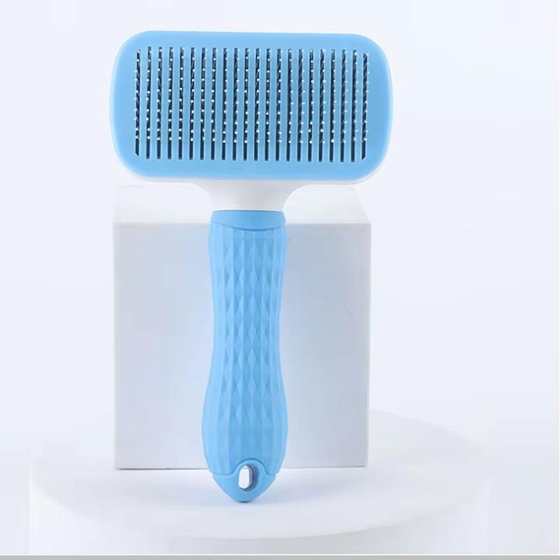 Pet One Button Self Cleaning Slicker Brush Automatic Hair Remover Comb Dog Cat Massage Needle Comb For Pet Beauty Care Supplies 1pcs