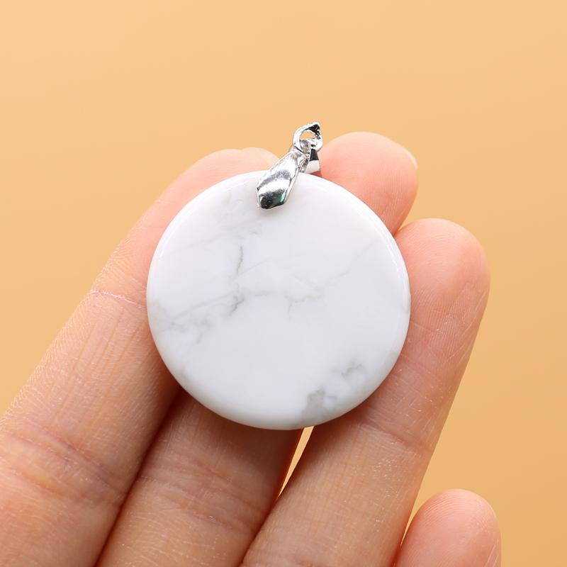 

1 шт. Aura Healing Crystal Pendon, модні круглі підвіски з натурального каменю для намиста своїми руками, сережки, прикраси, аксесуари, креативне виготовлення ювелірних виробів, подарунки 1Pc-30mm