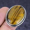 Natural Tiger Eye Gemstone 925 Sterling Silver Jewelry Ring Size 8.5 Z0H60