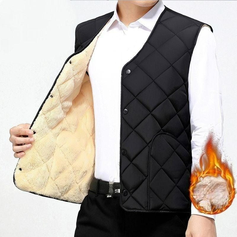 

Autumn and Winter Models of Men s Cotton Waistcoat Short Plus Velvet Thickened Inner Wear To Keep Warm and Handsome Plus Size Waistcoat XXXXXL чёрный