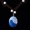 MINISO Anime Movie Princess Moana Necklace Cosplay Handmade Braided Leather Rope Necklace for Women Girl Jewelry Prop Accessories