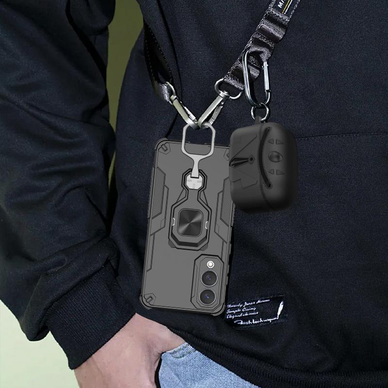 KEYSION Shockproof Case for Samsung S25 Edge 5G Soft Silicone+PC Upright Metal Ring Stand Phone Back Cover for Galaxy S25 Edge