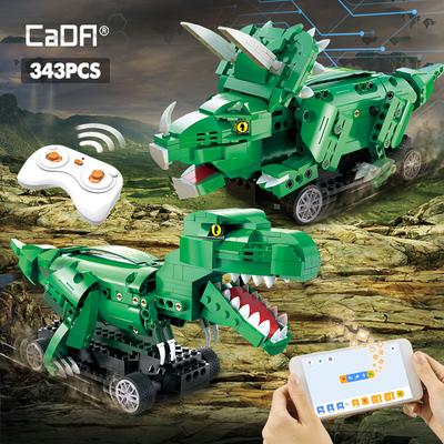 Cada City Technical RC Car Tyrannosaurus Triceratops Bricks Jurassic World Dinosaur Building Blocks Toys for Children Gifts