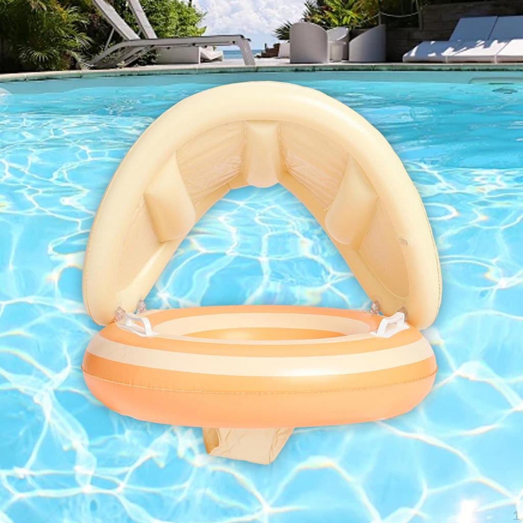 Baby Pool Float with Sun Protection Canopy for Boys Girls Beginner Swimmers