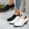 Fashion Women's Fashionable Ankle Single Shoes Thick Heels High Heels Casual Leather Retro Women's Shoes High Quality Non-slip Shoes