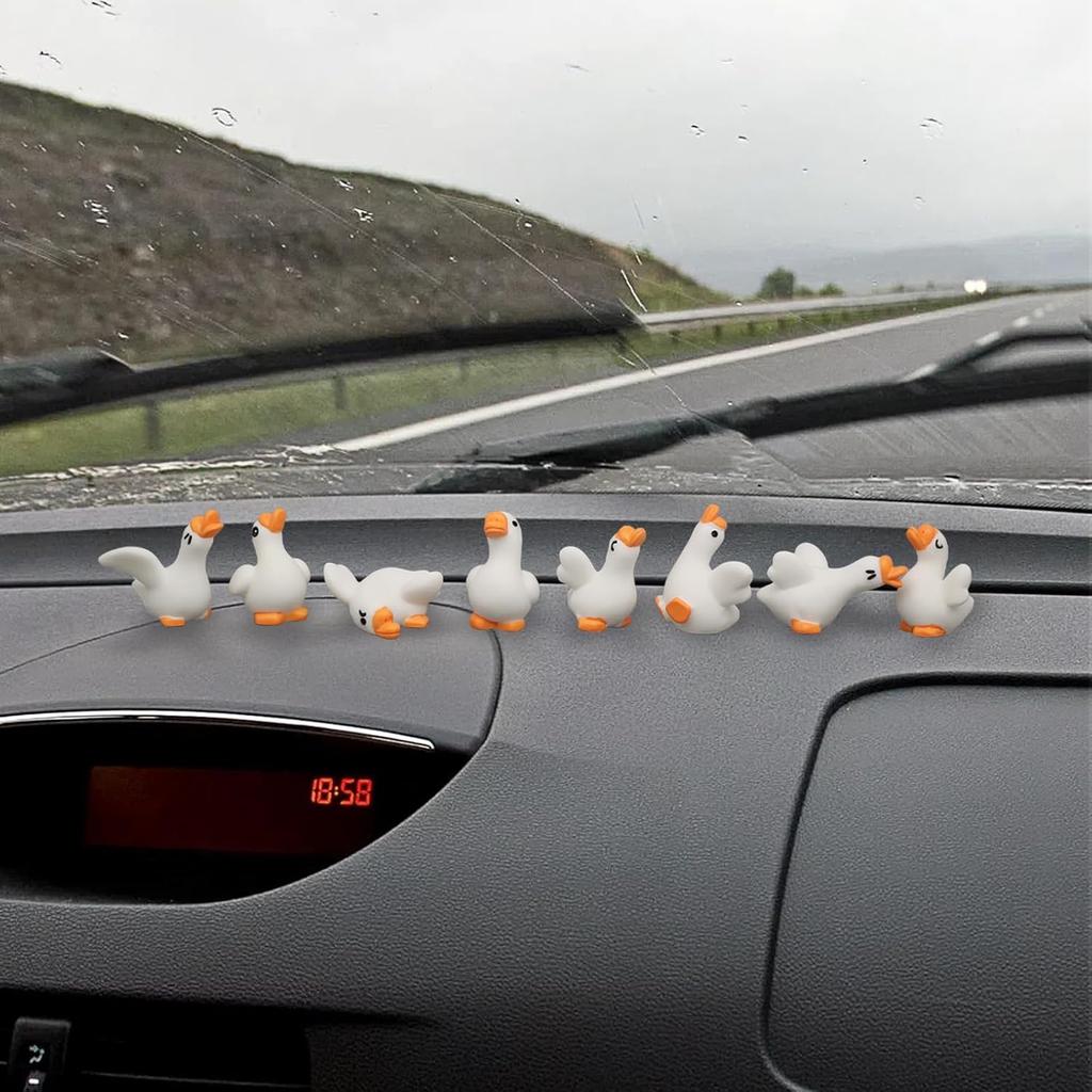 Goose Funny Car Dashboard Accessories, Cute Car Accessories For Women Interior, Mini Goose Figurine For Car Home Desk