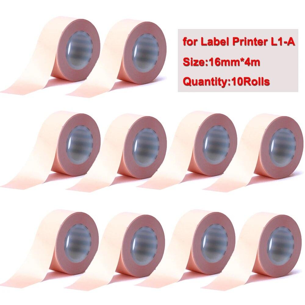 10 Rollen 16 mm x 4 m Etikettenband für MakeID L1 Bluetooth-Thermoetikettendrucker L1-A Pocket Maker Tintenloser Druck DIY-Aufkleber für Zuhause