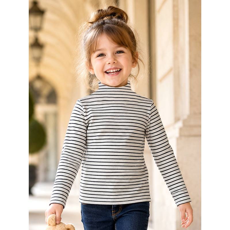 Girl T Shirt With Stripes For Autumn Kids Fashion Casual Wear