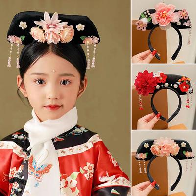 Květina Pokrývka hlavy v čínském stylu střapec Perla Starověký styl čelenka Princezna Obruč do vlasů Čelenka Hanfu Hanfu Spona do vlasů Ženy