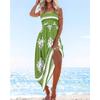 Printed Sleeveless Dress High-waisted Summer Slimming Beach Vacationbeach Halter
