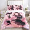 Juego de Ropa de Cama con Estampado de Demon Slayer Nezuko Ropa de Cama Matrimonial Queen Doble Individual King Size Funda Nórdica Juego de Ropa de Cama de Lino Regalo para Niños Adultos