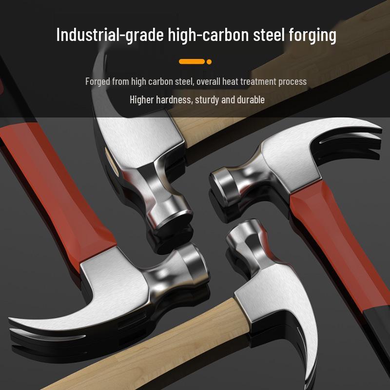 One-Piece Claw Hammer, Non-Slip Handle, Nail-Absorbing, Ideal for Woodworking and Household Use.