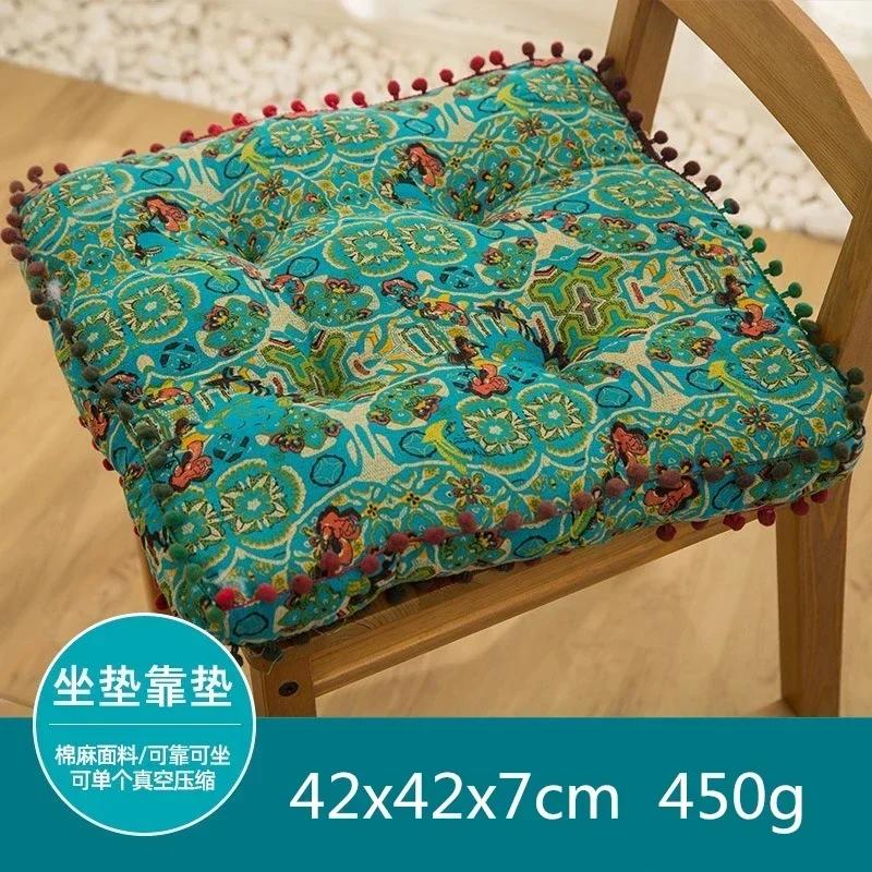 Cotton Linen Retro Style Meditation Seat Cushion Home Living Room Bedroom Floor Decorate Circular Square Thick Chair Cushion
