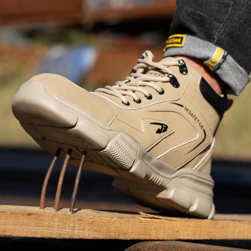 Winter Velvet Men's Safety Shoes Construction Site Safety Boots Men Steel Toe Cap Boots High Top Work Boots Male Safety Footwear