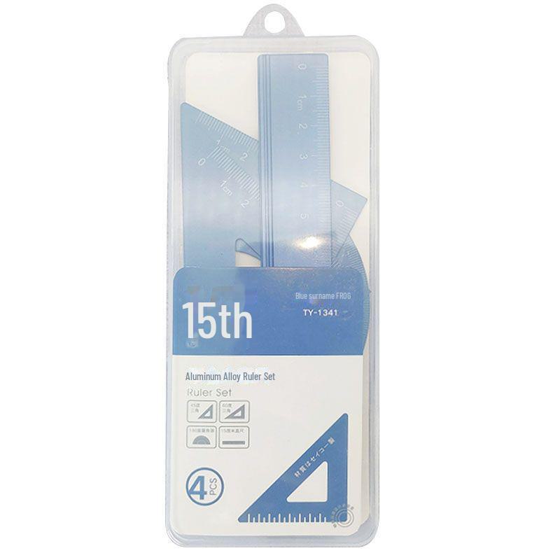 Multifunctional Pink Aluminum Alloy Ruler Set for Primary Students with Laser Engraving