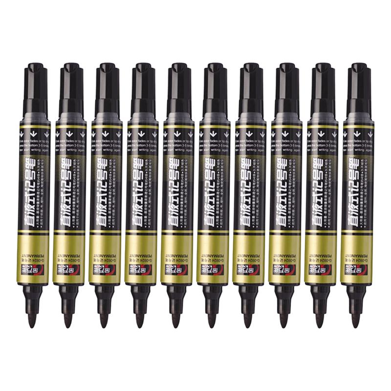 Druck-Permanentmarker - 1,5-3,0 mm variable Spitze, Ölbasiert 4x Tinte für Karton/Stoff/Metall, Schnelltrocknend & Wischfest