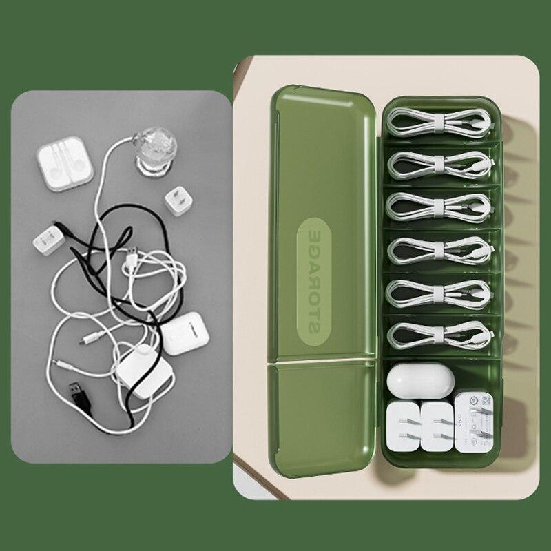 1PC Mit 7 Fächern Organizer Ladekabel Aufbewahrungsbox Datenkabel Aufbewahrungskoffer Wiederverwendbare Kabel Aufbewahrungsbox Für Home Reise Neu