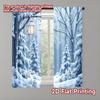 2pcs 2D Flat Printing Christmas Window Drapes Christmas Forest Scene Machine Washable Fabric Without Electricity Family Party