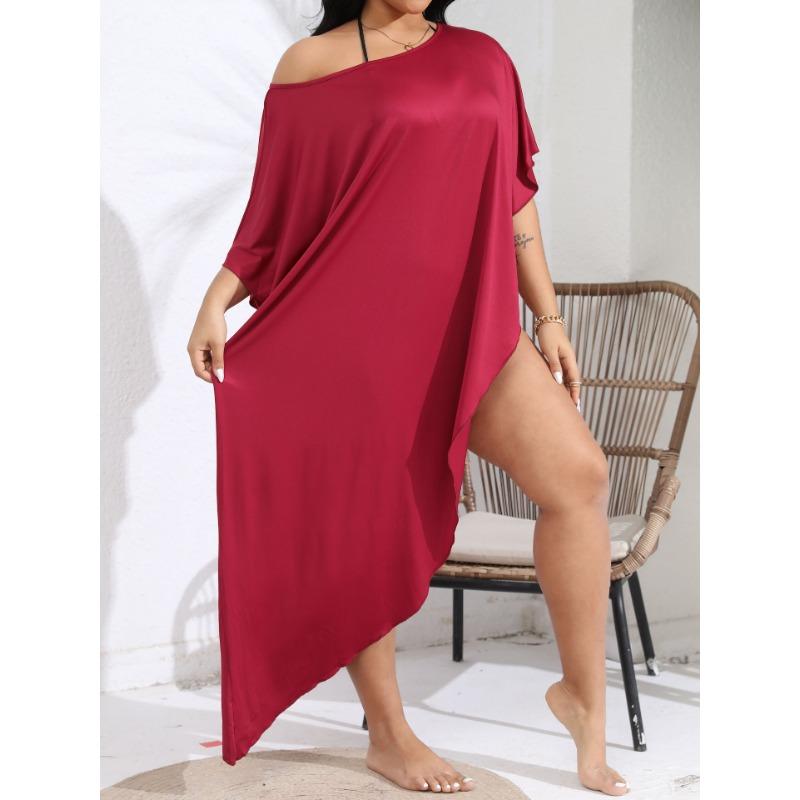 Women's Summer One Neck Off The Shoulder Irregular Holiday Beach Dress