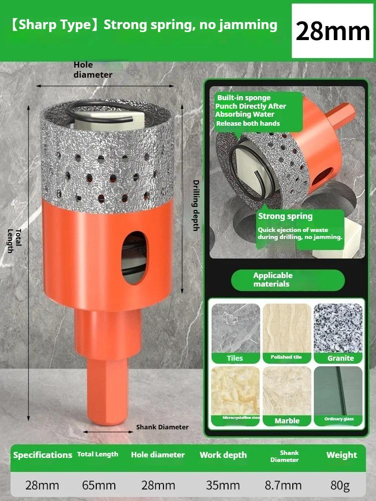 BAOLIAN Automatic Discharge of Waste Material Hole Saw Hexagonal Shank Brazed Dry Ceramic Tile Diamond Drill Bit