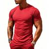 Men Breathable Quick Dry Elastic Solid Sports Fitness Casual Short Sleeve T Shirt