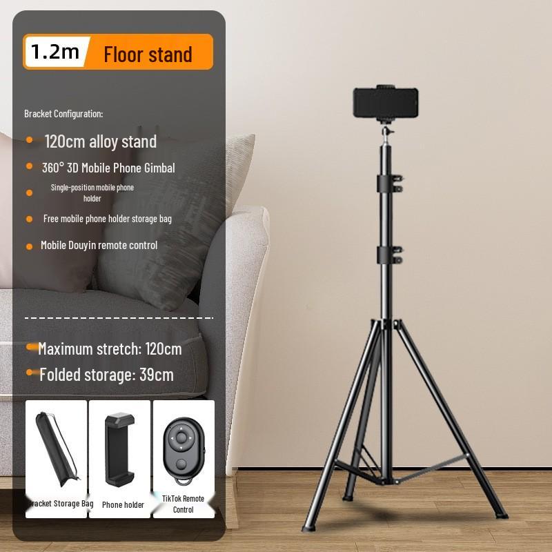 2025 Multi-Camera Pro Live Stream Tripod with Fill Light & Phone Holder