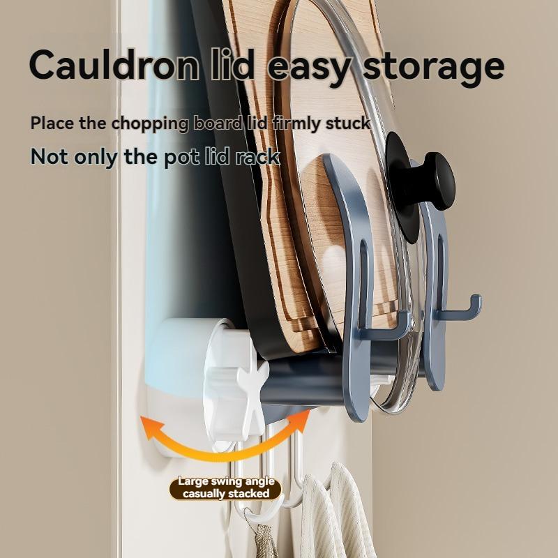 Wall Pot Lid Holder Suction Cup Chopping Board Storage No Drill Pot Lid Storage For Home Cooks Apartment Homemakers Cooking