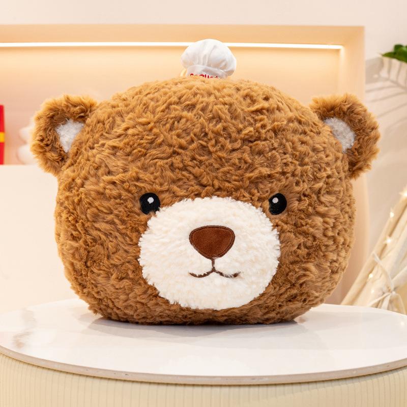 

Новые плюшевые игрушки в виде торта с мишкой для подарков на день рождения друзьям для девочек с подушками, подушки в виде головы мишки, украшения для мероприятий 27-55cm [about 0.35kg]