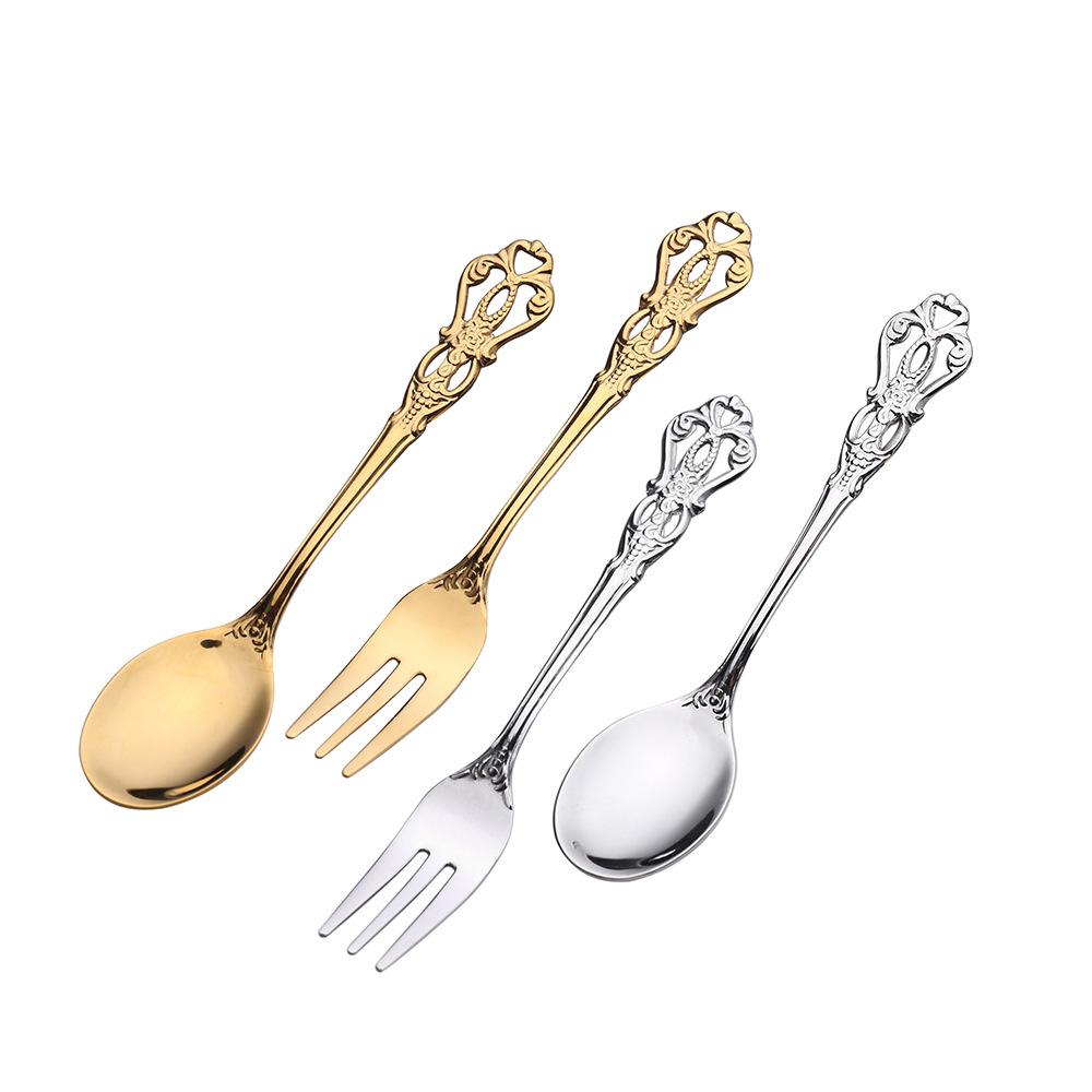 HANYANG 304 Stainless Steel Tableware Family Hotel Supplies Steak Fork and Spoon Set Western-style Tableware
