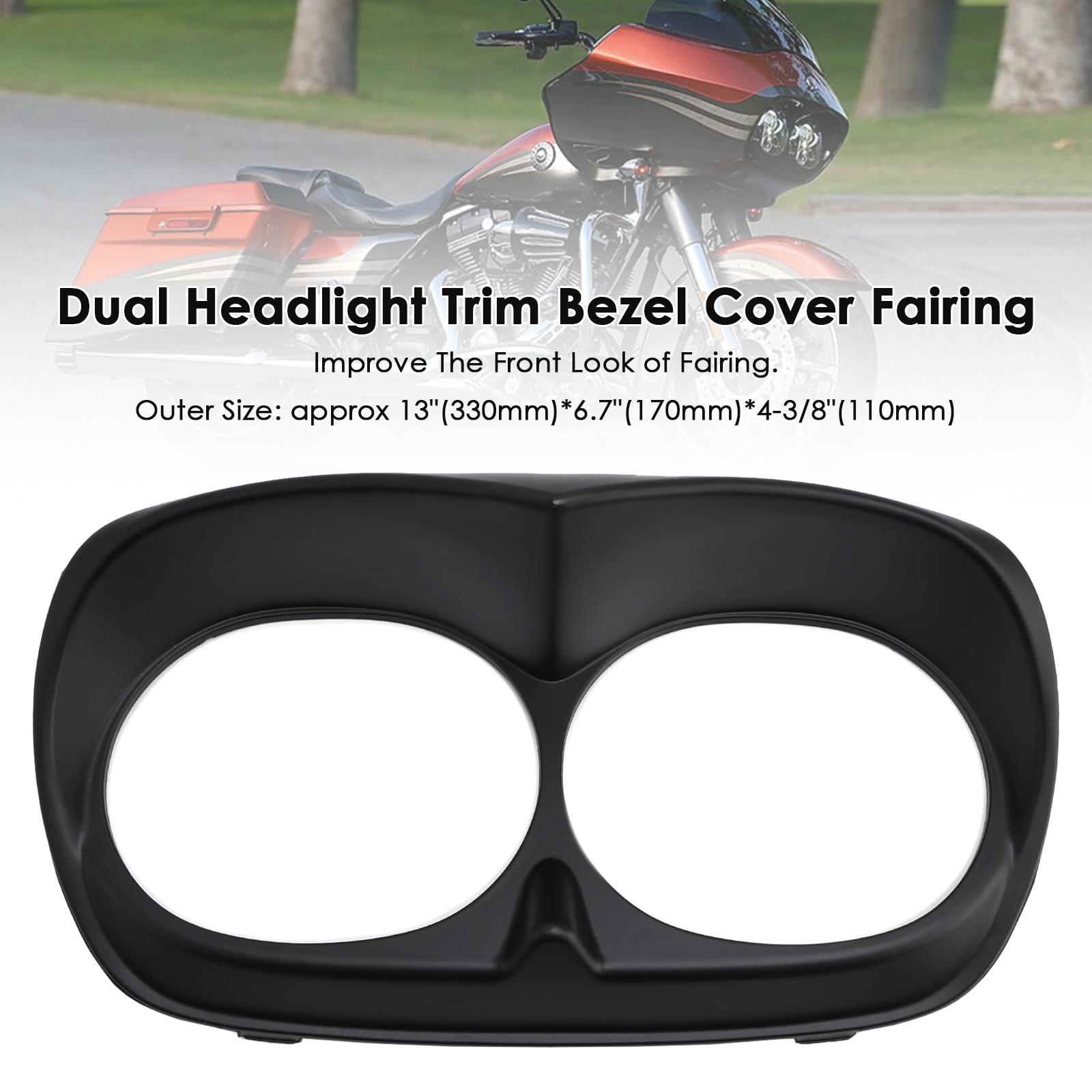 Dual Headlight Trim Bezel Cover Fairing For Road Glide 1998-2013 Matte Black